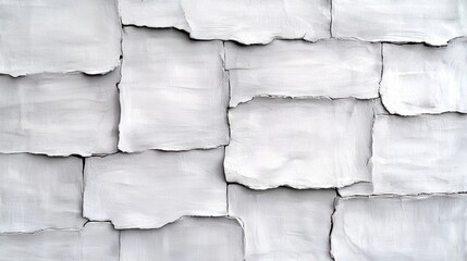 Aufkleber - Textured White Wall with Abstract Pattern of Cracked Paint and Panels