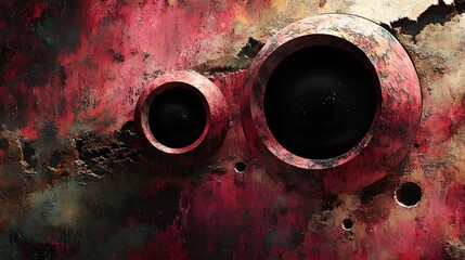 Poster - Striking abstract composition of a bold red and black wall evoking emotions of power and intensity in art