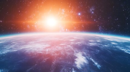 Wall Mural - stunning view of earth from space highlighting the planet's beauty and rich colors in a cosmic persp
