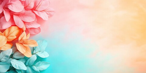 Aufkleber - Soft Pastel Colors with Flower Petals Overlaying Bright Background