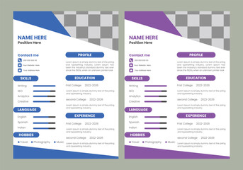   Business corporate CV resume design template
