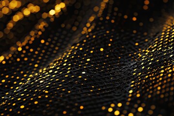 Poster - Abstract black fabric with golden dots.  A mesmerizing, textured design