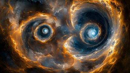 Poster - Mysterious black hole set against a dark sky creating an intriguing abstract visual of cosmic depth and wonder