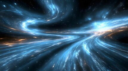 Aufkleber - A mesmerizing blue and white swirl illustrating the depths of space in a futuristic and timeless vision of the cosmos