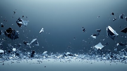 Aufkleber - Broken glass wall creating a unique abstract design with fragmented patterns that evoke emotion and artistic expression
