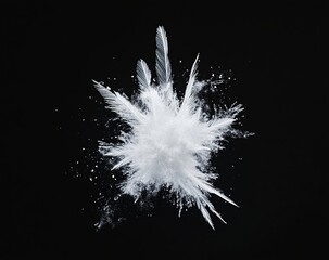 Poster - White Powder Explosion on Black Background