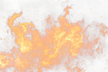 Poster - Fiery blaze with sparks on Transparent background.