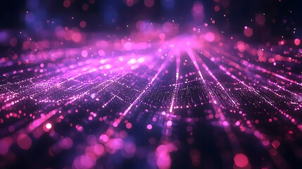 Poster - Mesmerizing purple and black background with bright lights creating a beautiful abstract cosmic rays display