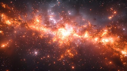Poster - An enormous cluster of stars surrounded by luminous cosmic rays weaving through the cosmos in a stunning display