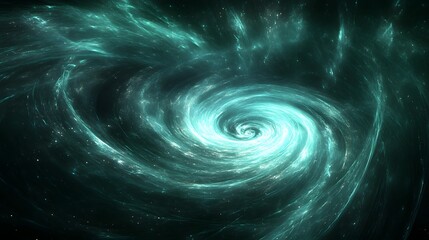 Poster - Stunning spiral galaxy illuminated by quantum energy fields in a mesmerizing abstract cosmic glow effect