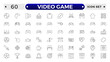 © artshuvo - Set of line icons related to video games, gaming, technology, gadget, esport.