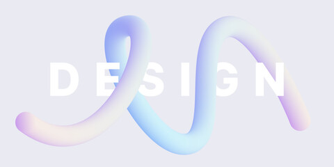 Wall Mural - wavy 3d ribbon. colored wavy gradient line for background, poster or cover. vector illustration desi