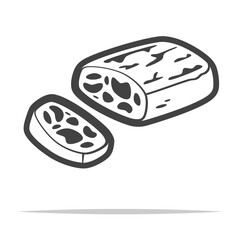 Wall Mural - italian bread stirato outline icon transparent vector isolated
