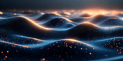 Poster - Abstract visualizations of virtual fractal realms and wave-particle duality illuminate the dark cosmos like bright nebulae