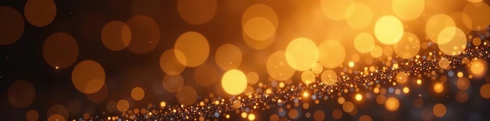 Glittery gold bokeh design with sparkling lights and blurred circles,  background,  shiny