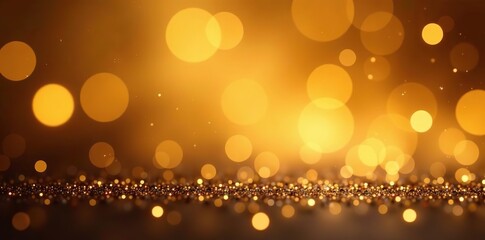 Glittery gold bokeh background with sparkling lights,  shine,  gold