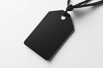 Fototapete - Vibrant Color Picture of Black Price Tag on the White Background Black Mockup