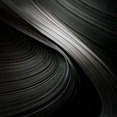Poster - Dynamic Black and White Abstract Waves with Flowing Energy and Texture