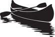© Masud - Silhouette of a canoe from a side view, on an isolated white background. vector illustration