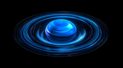 Wall Mural - abstract blue planet in orbit