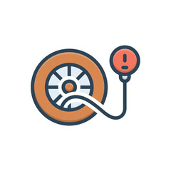 Wall Mural - color illustration icon for inflate tire