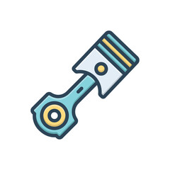 Wall Mural - color illustration icon for piston