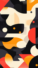 Poster - Colorful Abstract Geometric Pattern in Flat Minimalist Style with Dynamic Shapes