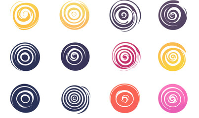 Poster - Minimalist Spiral Elements Icons Set for Modern Graphic Design Projects and Branding