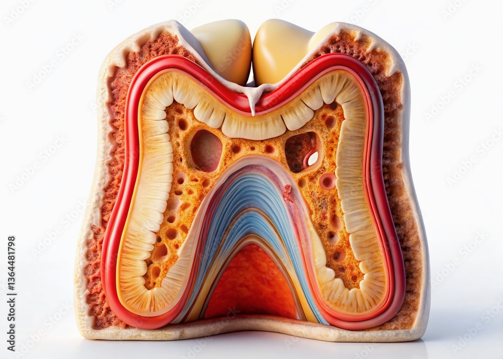 Deep Tooth Microscopic Cross-Section of Tooth Showing Extensive Cavities & Decay ...