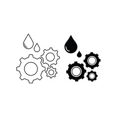 Fototapete - Oil and gear line and glyph icon. Automobile liquid vector illustration isolated on white. Auto lubricant outline style design, designed for web and app. Eps 10.