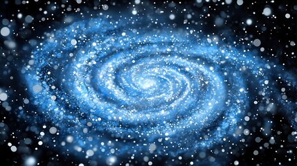 Wall Mural - spiral galaxy, blue nebula, cosmic dust.