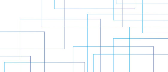 Fototapete - Abstract colorful geometric pattern square and random lines. Glowing Futuristic technology geometric concept. Modern minimal and clean white background with realistic random lines. 