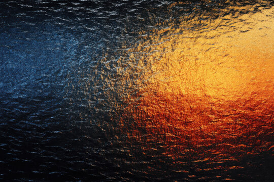 Abstract Metallic Texture with Contrasting Colors of Blue and Orange