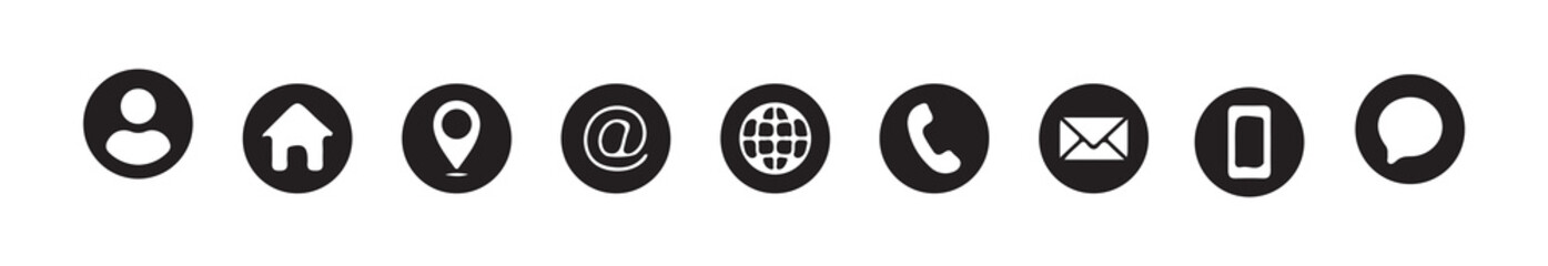 Fototapete - Phone icon set. home,location icon black vector icon set. vector illustration eps 10.