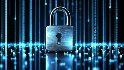 Fototapete - Digital security evolution: the rise of cyber protection with glowing lock icons