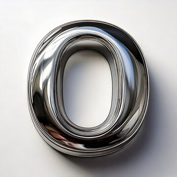 A bold uppercase letter rendered in a realistic 3D metallic chrome finish