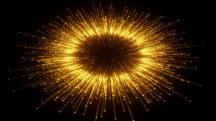 Poster - A technology-themed backdrop showcasing a luminous golden network intertwined with circular designs