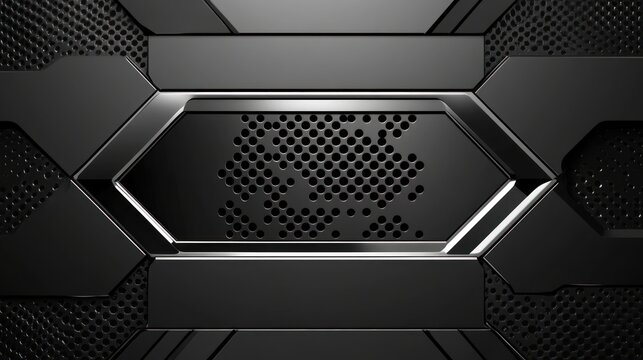 Abstract Dark Metal Hexagon Pattern Background