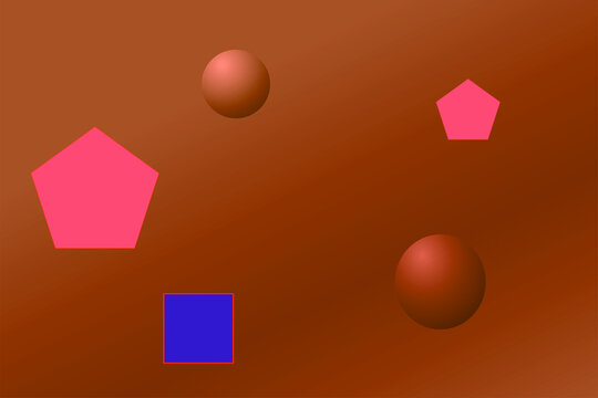 Vibrant geometric shapes contrast of circles, triangles and squares on dark canvas