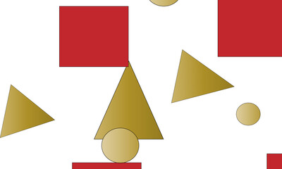 Poster - Elegant geometric pastel shapes like circles, squares and triangles
