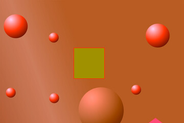 Aufkleber - Vibrant geometric shapes contrast of circles, triangles and squares on dark canvas