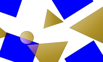 Aufkleber - Abstract geometric shapes including triangles and circles arranged in an artistic pattern on a transparent background.