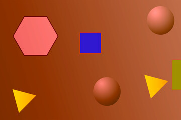 Aufkleber - Elegant geometric pastel shapes like circles, squares and triangles