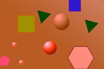Aufkleber - Elegant geometric pastel shapes like circles, squares and triangles