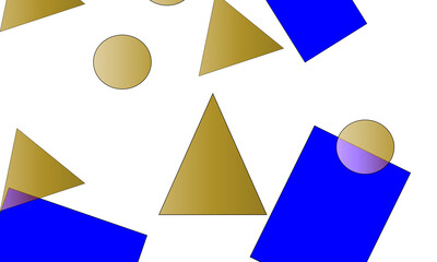Aufkleber - Vibrant geometric shapes contrast of circles, triangles and squares on dark canvas