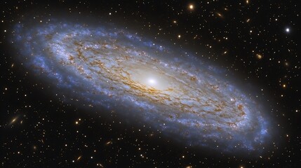 Wall Mural - spiral galaxy in deep space with stars. (6)