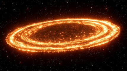 Wall Mural - fiery orange cosmic ring nebula in space.