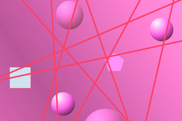 Aufkleber - Bright abstract background with geometric shapes and circles