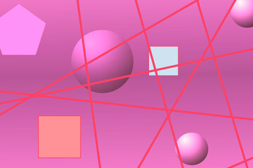 Aufkleber - Bright abstract background with geometric shapes and circles
