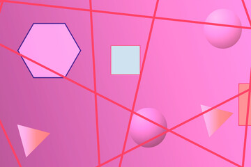 Aufkleber - Geometric pattern with repeating geometric shapes and circles to create a creative background.